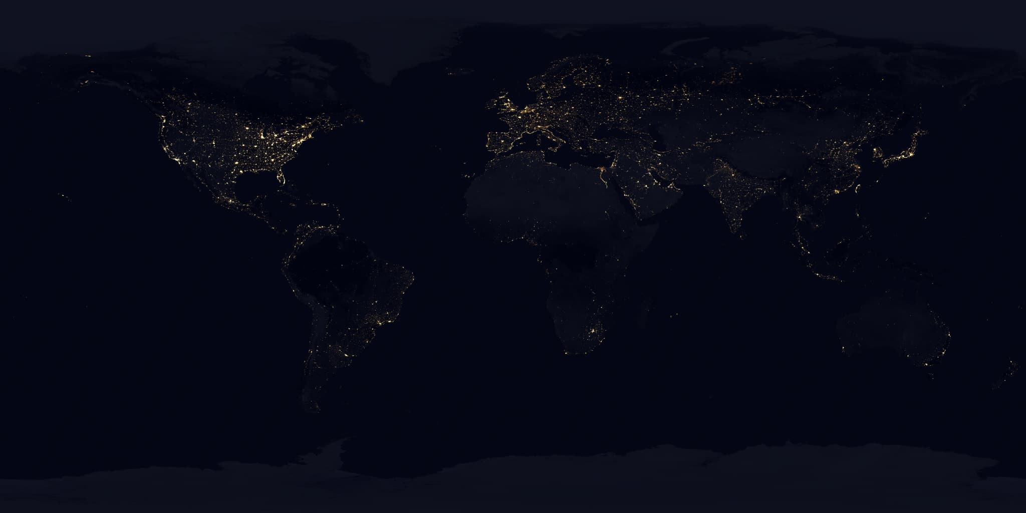 Earth at night from space